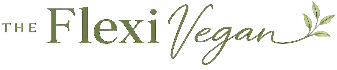 Eco-Chic Flexi Vegan Logo: Lush green serif and script fonts with leafy sprig—inviting fresh, flexible eating. Save this idea so you can come back to it later.