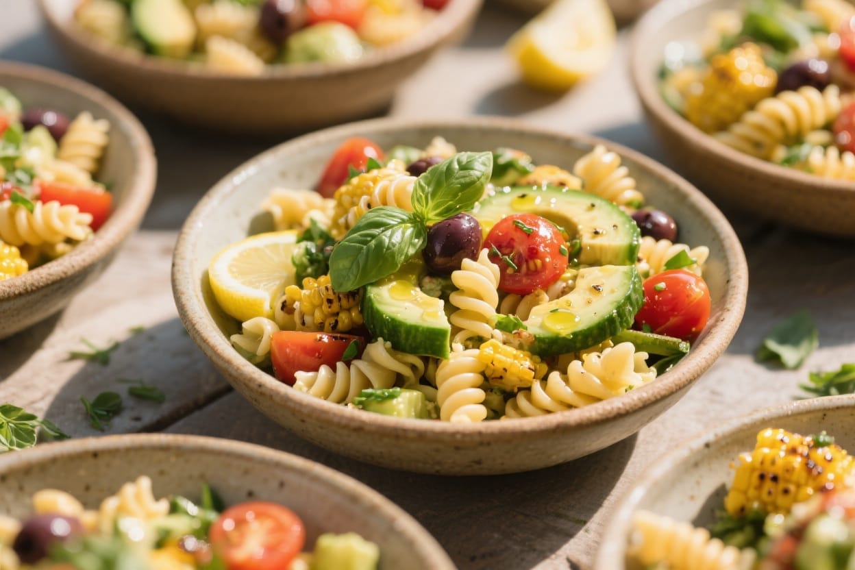 Fresh Summer Pasta Salad: Vibrant rotini, crisp veggies, and zesty lemon—fresh and easy for quick lunches. Save this idea so you can come back to it later.