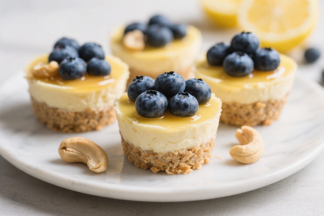 Lemon Blueberry Cheesecake Bites: Luscious, creamy minis with golden bases, fresh berries & citrus—ideal for gatherings. Save this idea so you can come back to it later.